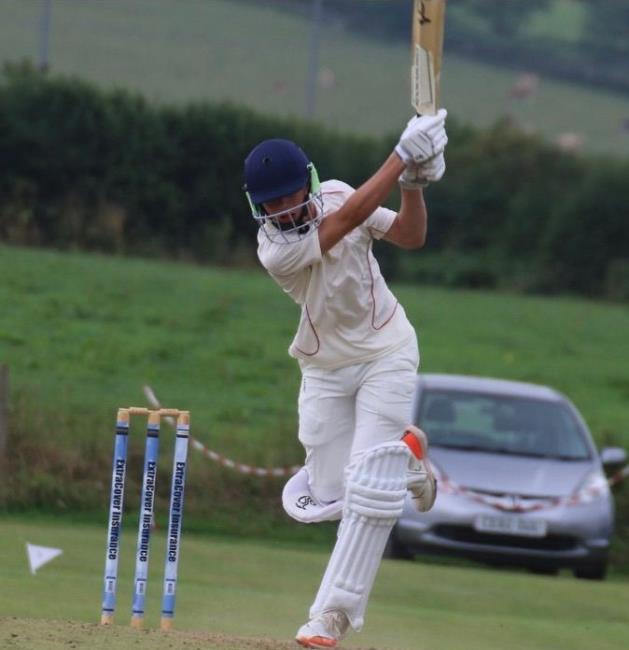 Jacob showing his batting skills with Whitland